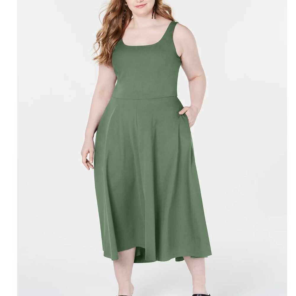 Alfani Plus Size Sleeveless Fit & Flare Midi Dress 3X